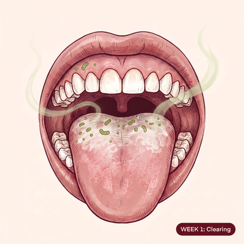 Illustrated tooth and gum tissue