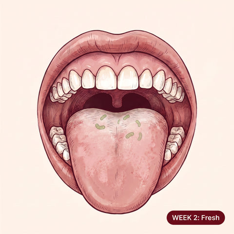 Illustrated tooth and gum tissue