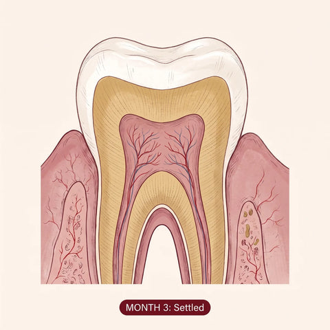 Illustrated tooth and gum tissue