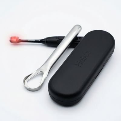 Helios Stainless Steel Tongue Scraper + Travel Case